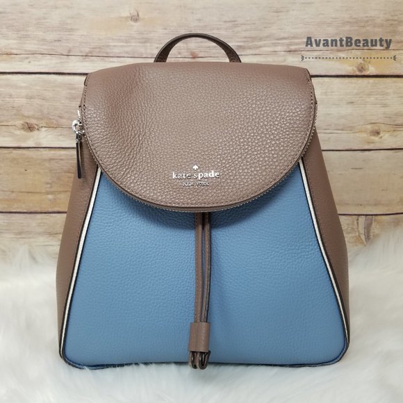 Kate Spade Medium Flap Backpack Colorblock blue